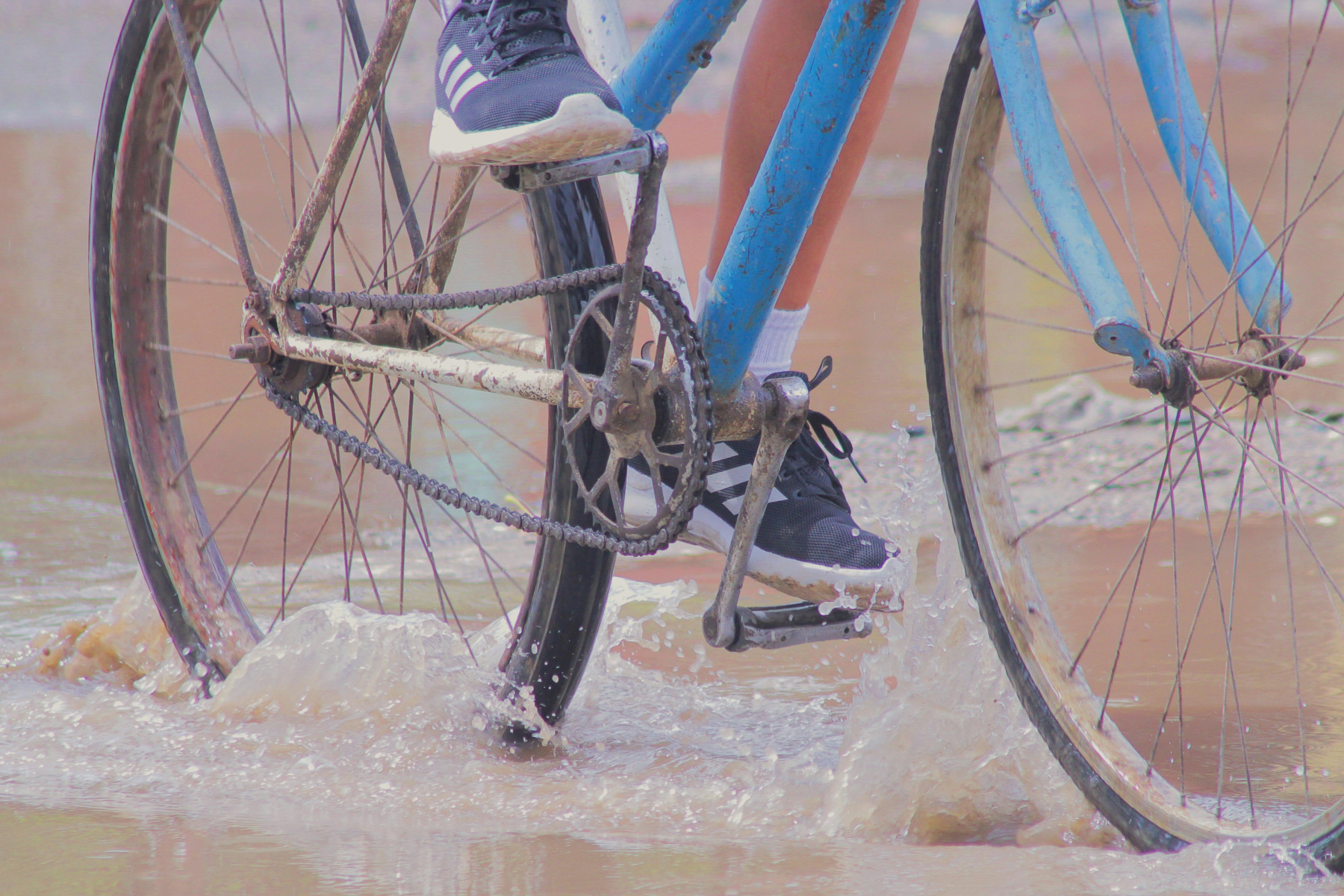 Nasse Fahrradkette