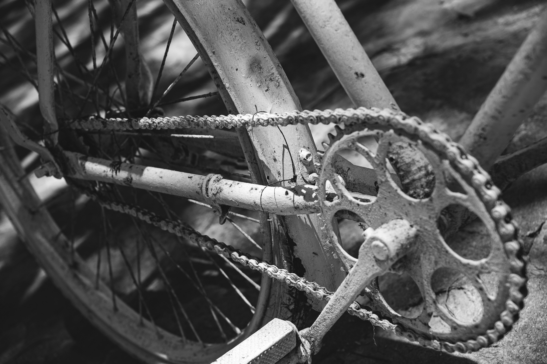 Verschmutzte Fahrradkette