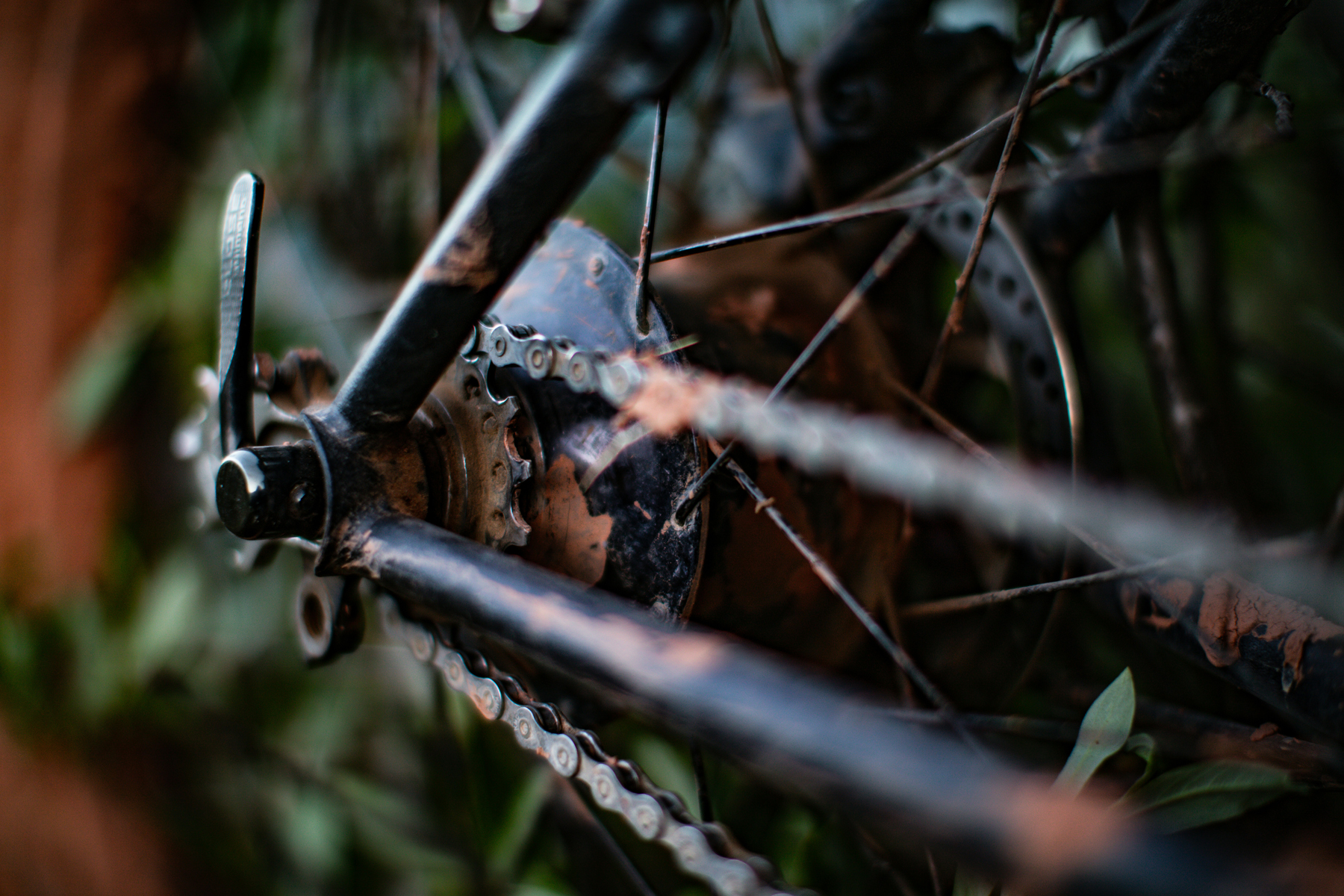 Fahrradkette mit Rost